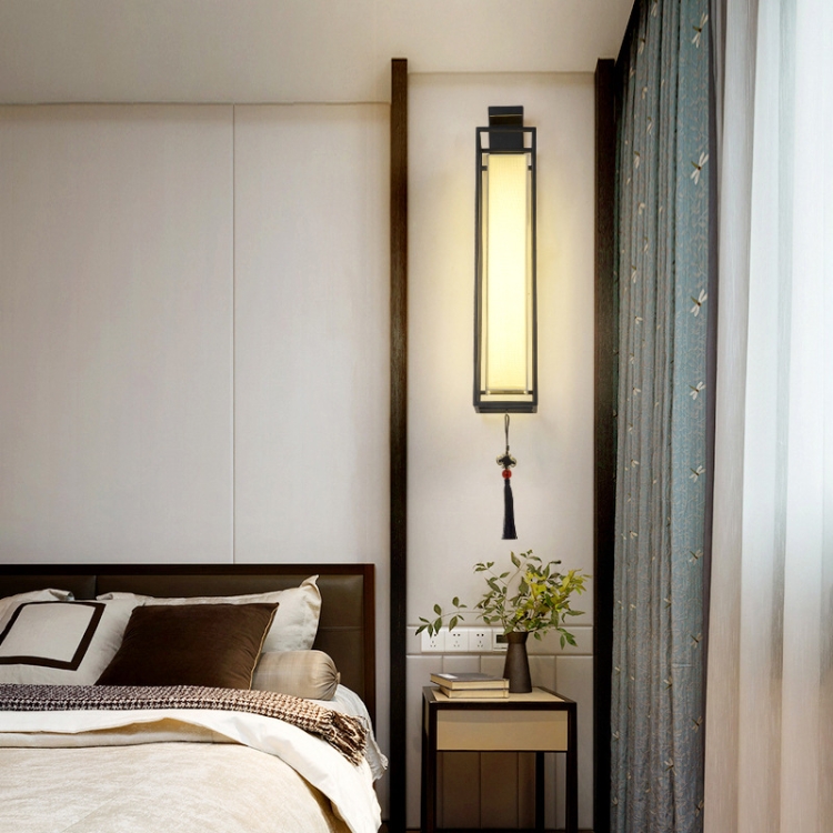 โคมไฟติดผนังสไตล์จีนห้องนอนโคมไฟตกแต่งห้องนั่งเล่นข้างเตียงขนาด: