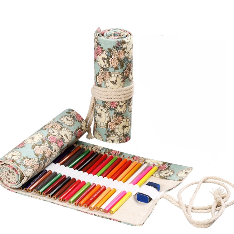 Wholesale Macaron Color Dual Canvas Double Sided Pencil Case