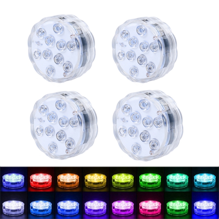 4Pcs Submersible LED Underwater Lights with Remote Controlled