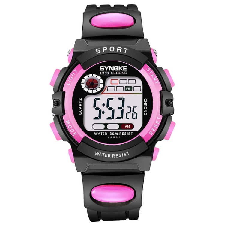 SYNOKE 99269 Children Sports Waterproof Digital Watch, Colour: Small (Pink)