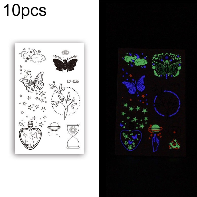 1 sheet Glow in the Dark Luminous Tattoo Sticker Halloween ghost witch  designs Waterproof Tattoo fluorescent noctilucent night - AliExpress