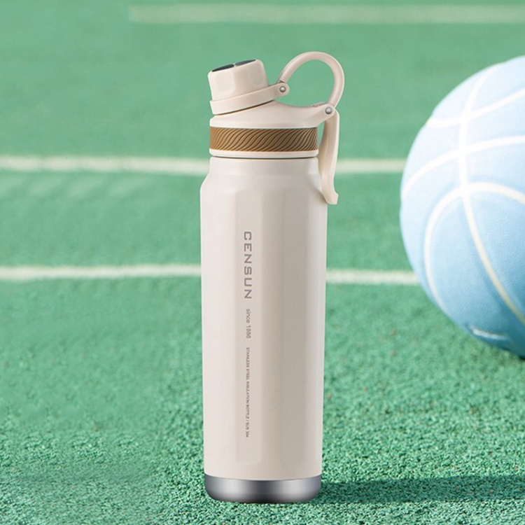 Sports Water Bottle with Clip Easy to Clean Water Bottle for Home Office  School White 530ml 