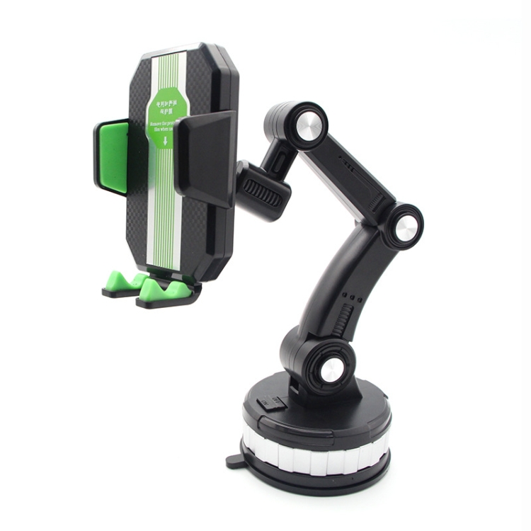 X-0566 Big Suction Cup Car Phone Holder Center Console Phone Holder(Black  Green)