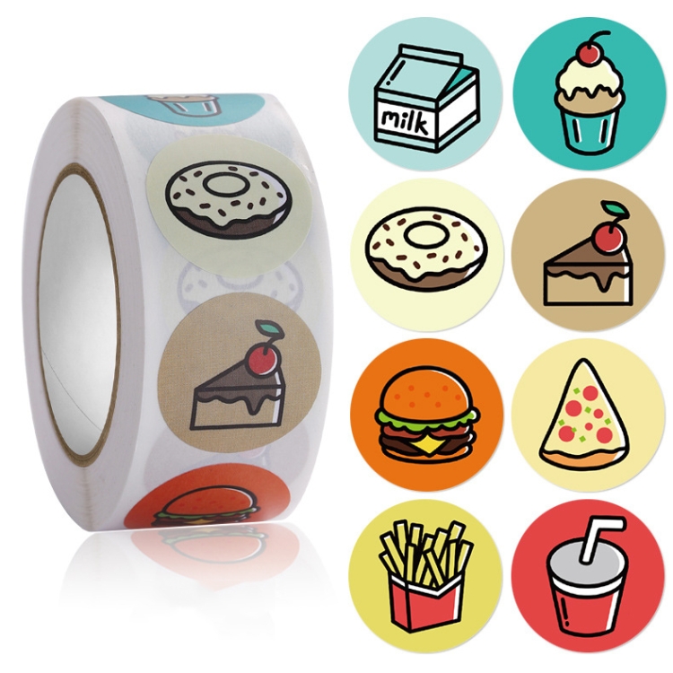 5 PCS Bakery Cake Shop Cartoon Cute Sticker Decorative Sealing Sticker,  Size:  / 1 Inch(HA030)