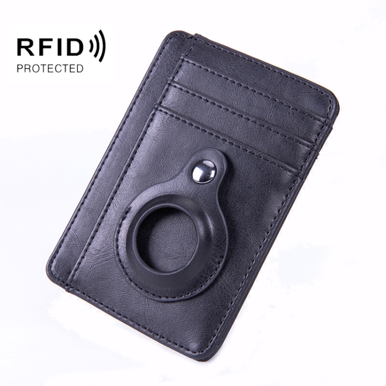 Portefeuille AirTag avec protection RFID, noir