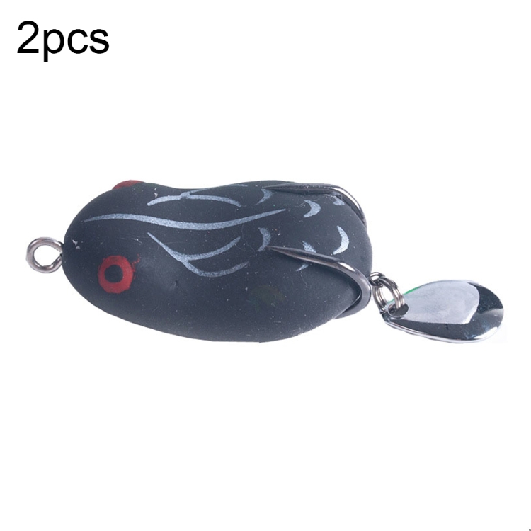 2 PCS HENGJIA Lure Sequins Double Hook Thunder Frog, Specification: 5cm  14g(Black White Stripes)