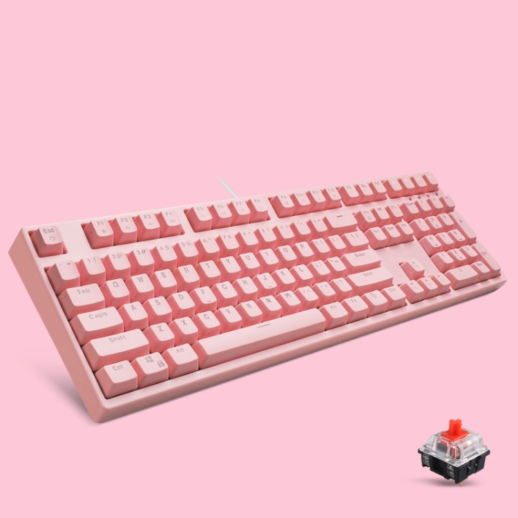 Clavier Bluetooth sans fil pour iPad Capuchon de clé en caoutchouc Rose