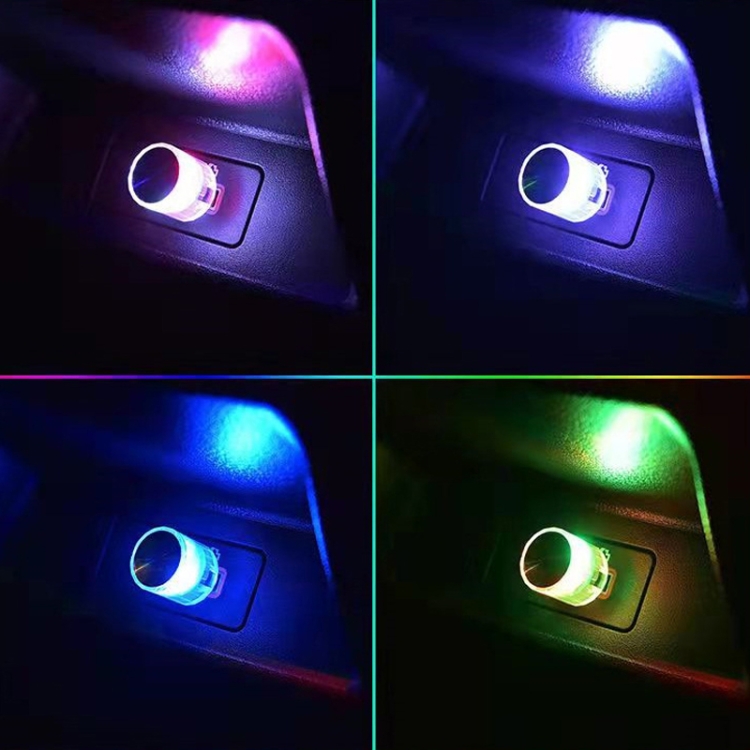 10 stücke Auto Dekorative USB Universal LED Atmosphäre Lampe, Farbe: Buntem  Blitz