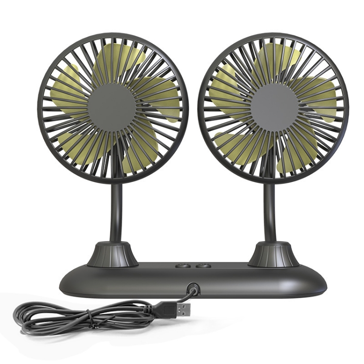 F503 Double Head Hose USB Car Mini Fan 