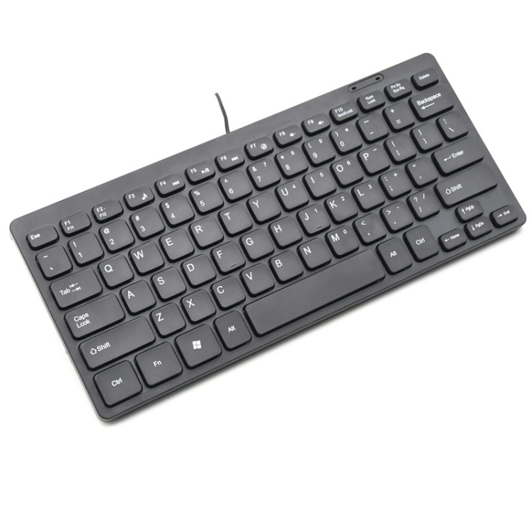 K1000 87 clés mince filet petit clavier Multimedia mini clavier (noir)