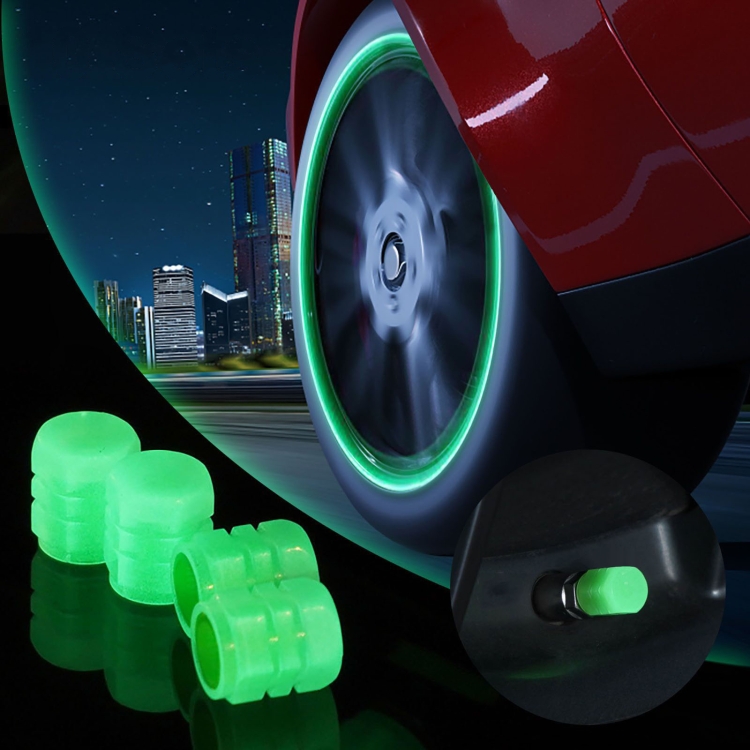 4 pièces/ensemble bouchon de valve de pneu lumineux couvercle de valve de  pneu sous vide de moto électrique, style: effet fendu