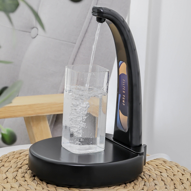 Gravity Induction Electric Bottled Water Pump USB Rechargeable Water Pump,  Color: Black