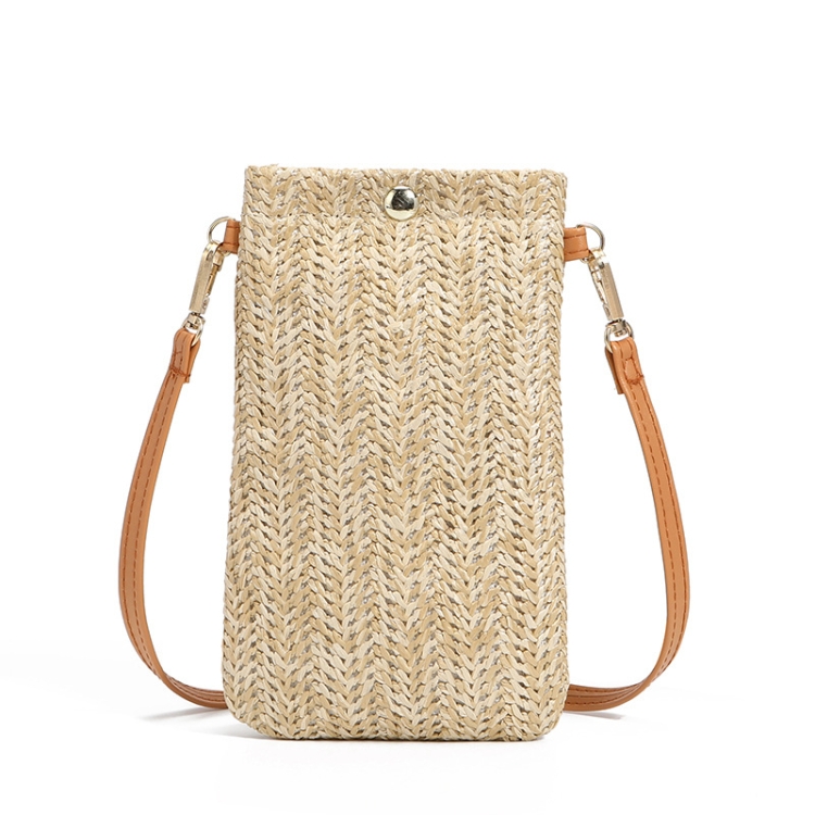 Summer Beach Bag Ladies One Shoulder Mobile Phone Bag Straw Coin