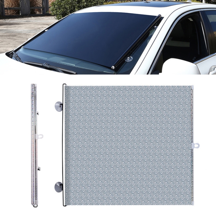 2 PCs Saugnapfbecher -Auto -Schatten Vorhangfenster Teleskoprolle blind,  Größe: 50 x 125 cm Silberlaser