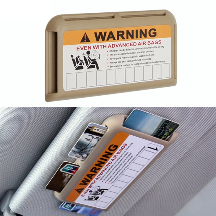 Car Sun Visor Card Holder Pass Fuel Card Holder Parking Number Card(Beige  Bagged)