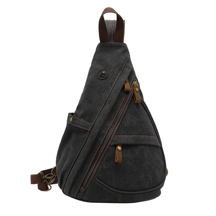 Men Canvas Small Messenger Bag Casual Shoulder Bag Chest Bag