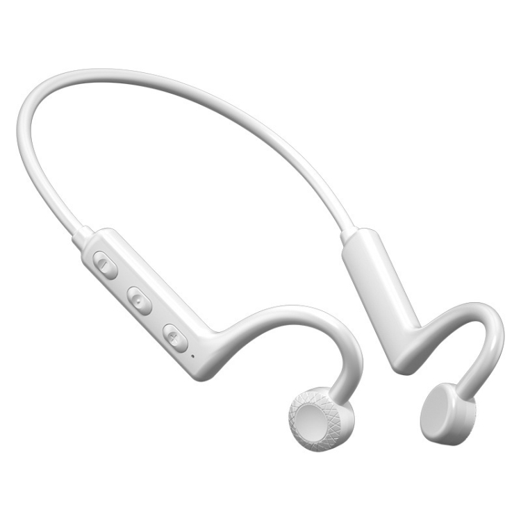 KS-19 Bluetooth Headset Sound Conducting Hanging Neck Business  Headphones(White)