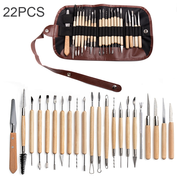 22pcs Professional Pottery & Polymer Clay Tools Sculpting Set Steel