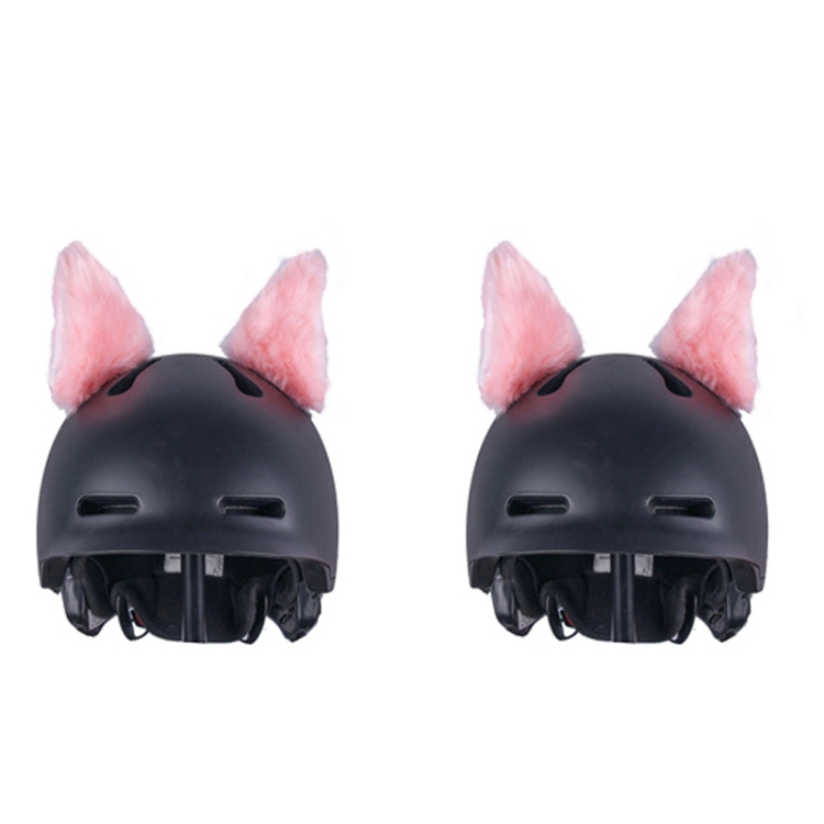 4pcs decorazione del casco per le orecchie da peluche motociclistico (rosa)