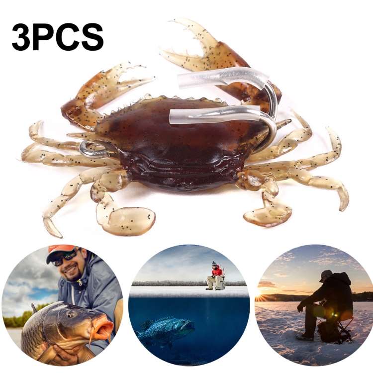 3 PCS HENGJIA SO068 Submerged Crab Hook Anti-hanging Bottom Ice Fishing  Bait, Color: 8cm 19g