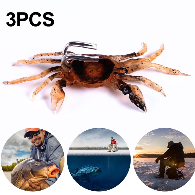3 PCS HENGJIA SO068 Submerged Crab Hook Anti-hanging Bottom Ice Fishing  Bait, Color: 10cm 30g