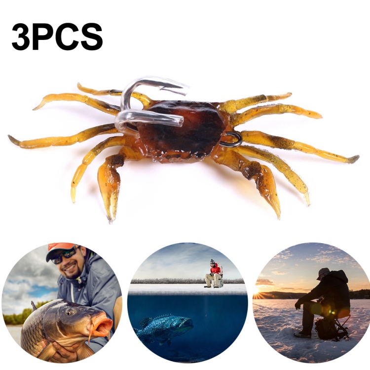 3 PCS HENGJIA SO068 Submerged Crab Hook Anti-hanging Bottom Ice Fishing Bait,  Color: 10cm 30g