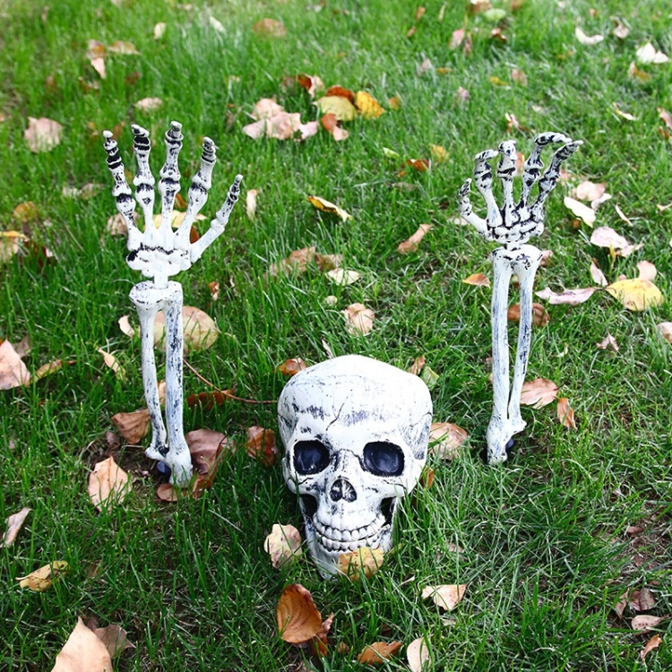 3pcs sale Halloween Scary Horror Skeleton Head Bones Hand Indoor Outdoor Decorations