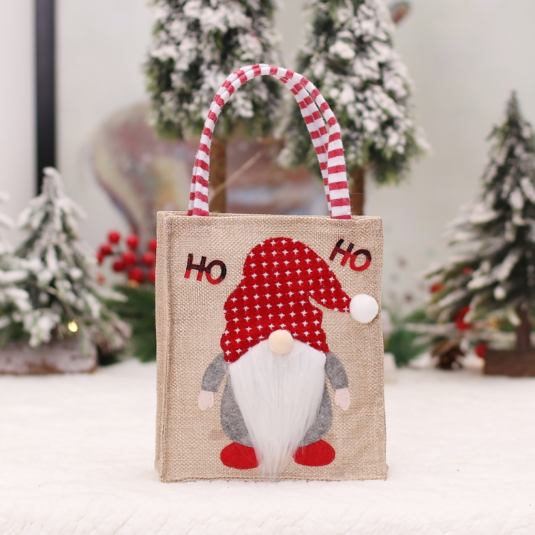 Bolsa grande de lino para Navidad, bolsa de regalo de Navidad, adorno de  árbol de Navidad