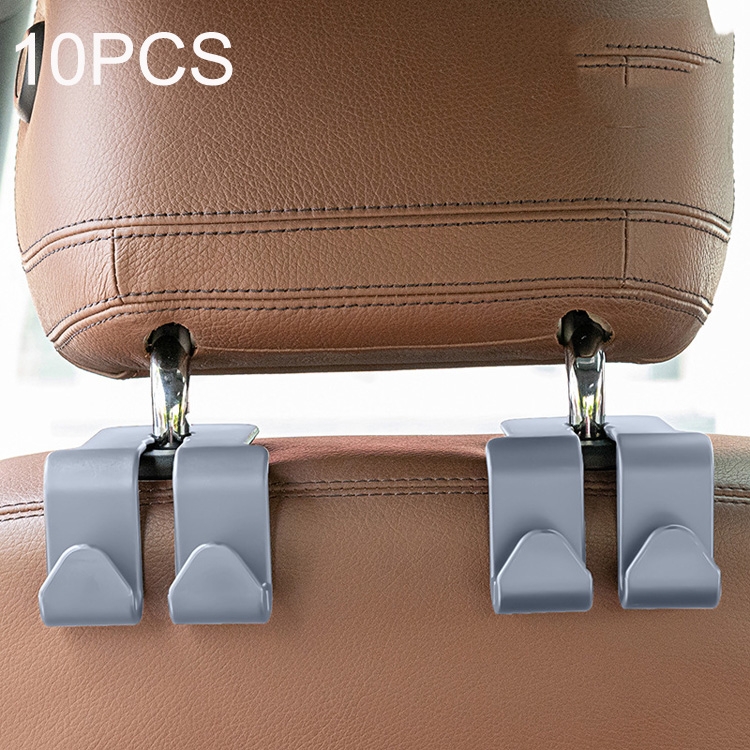 10PCS A-3 Crochet de dossier de siège caché de voiture Crochet de support  de téléphone arrière multifonctionnel (gris)