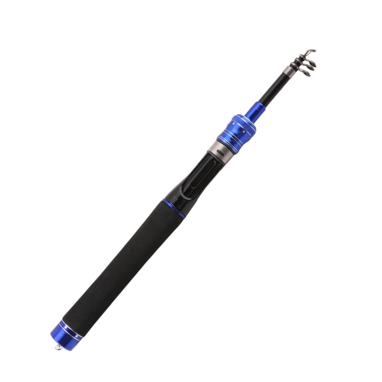 Telescopic Lure Rod Mini Fishing Rod Portable Fishing Tackle, Length:  1.5m(Blue Straight Handle)