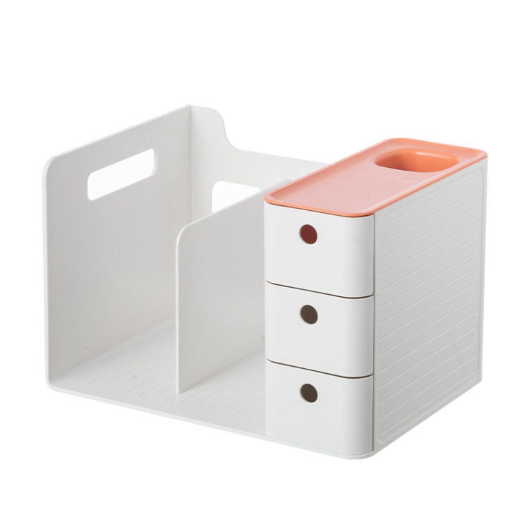 Étagère de stockage de fichiers de papeterie à tiroir de boîte de rangement  de bureau (orange)