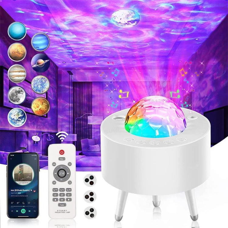 K-1080 LED Bluetooth Planetary Projector Lamp Galaxy Starry Sky Projector  Lamp(White)