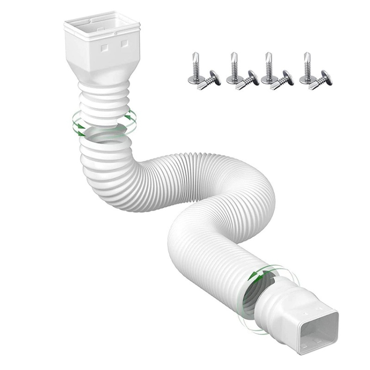 Downspout Extenders Telescoping Rain Gutter Drains(White)