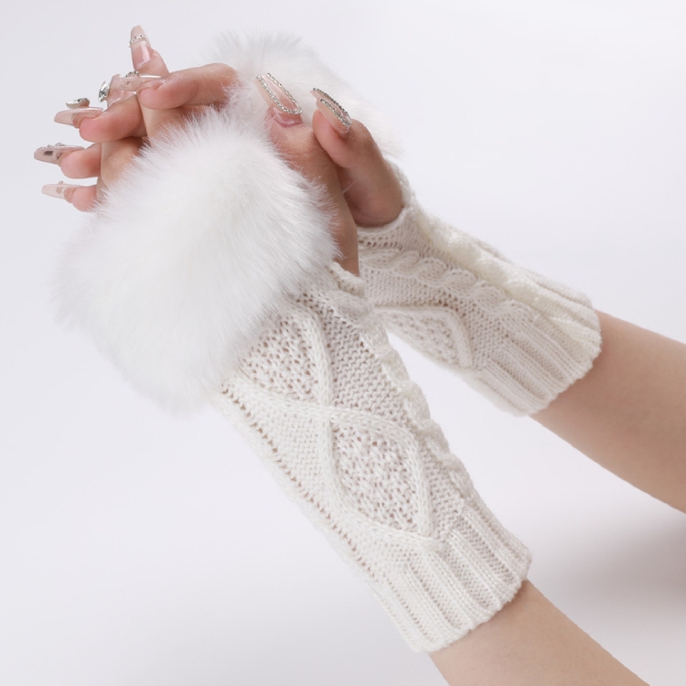 Fingerless fur clearance gloves