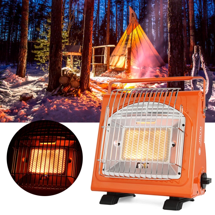 JINYU 1.7KW Outdoor Camping Gas Heater Travelling Fishing Dual-Purpose Use  Stove Heater(Orange)
