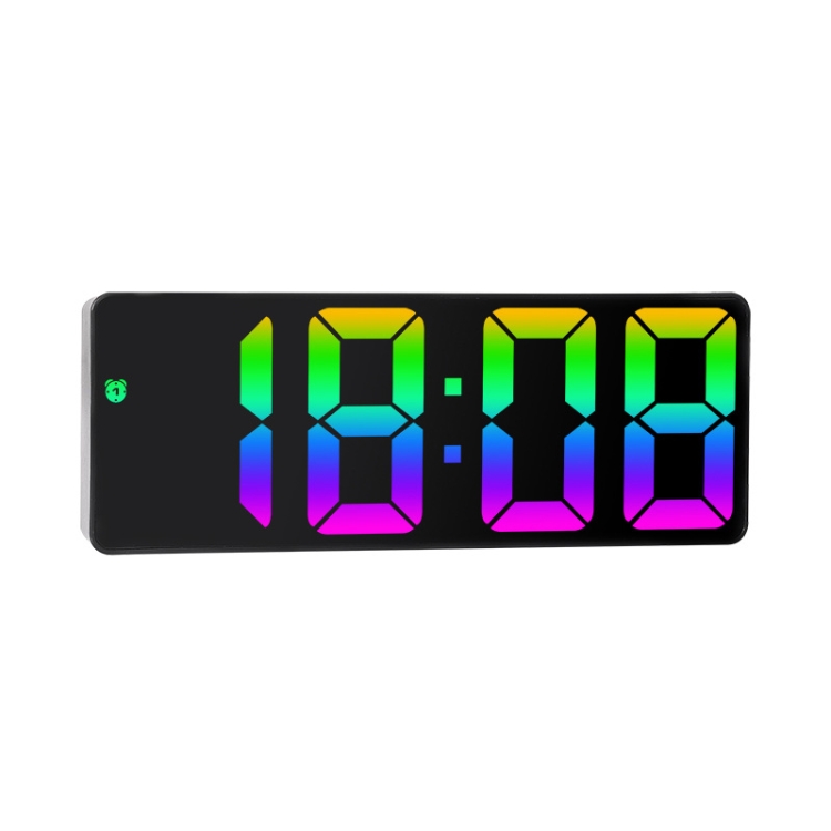 8082T Previsioni meteo Orologio LED Schermo a colori Calendario perpetuo  Temperatura e umidità Controllo vocale intelligente Allarme elettronico  Cloc, Specifica: Nero + USB