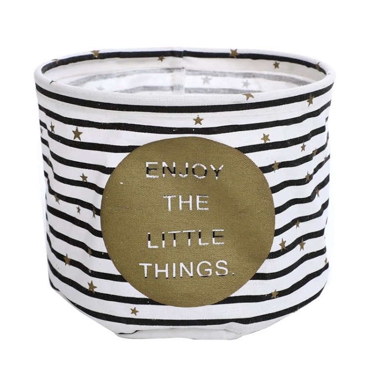 Fabric Storage Basket Desktop Organizer Basket, Style Stripes ENJOY