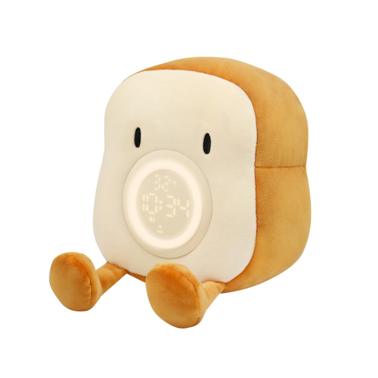 F-CL-02 Plush Toast Mute Vibration Alarm Lamp Children Sleeping Bedroom Night Light(Open Eyes)