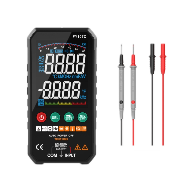 FY107C Automatic/Manual Colour Screen High Precision Intelligent Portable Digital Multimeter With Temperature Capacitive Diodes