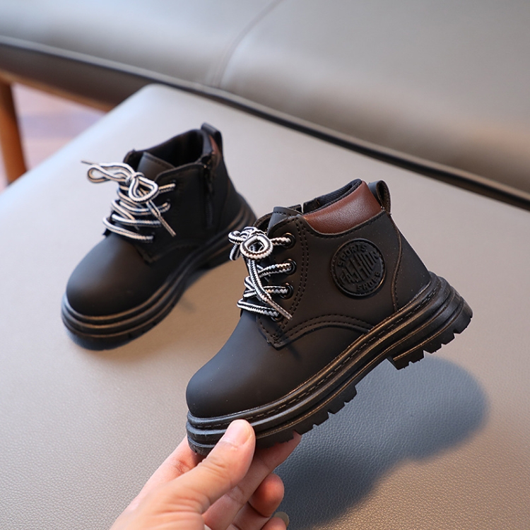 Boys black hot sale leather boots