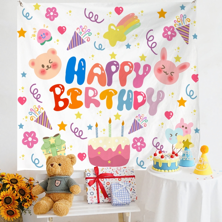Layout di compleanno Panno da appendere Panno da parete per foto per  bambini, dimensioni: 150x230 cm Velluto(4)