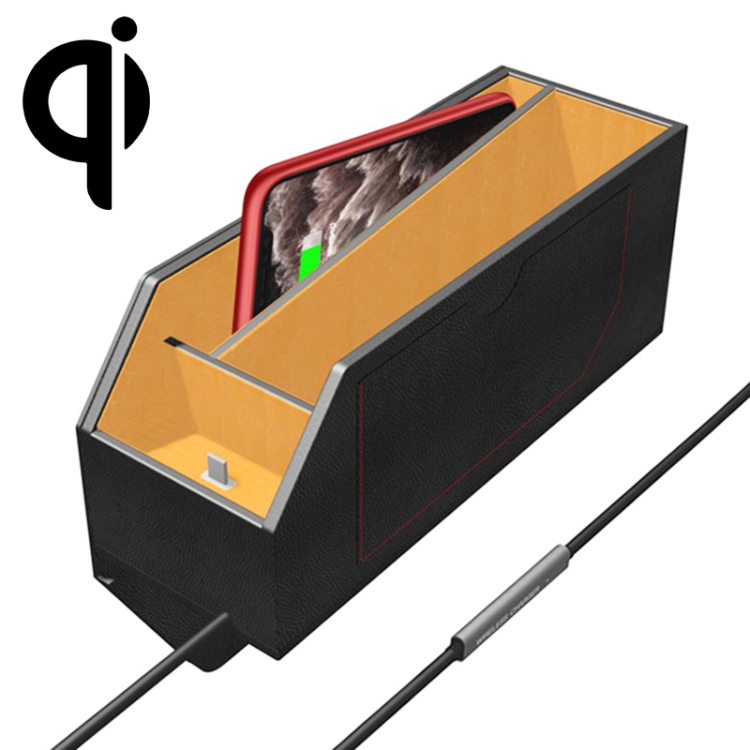Q9 2 In 1 Multi-function Car Storage Box Wireless Charging