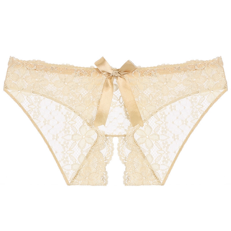 152 3pcs Large-size Lace Ladies Perspective Sexy Slitted Panties Underwear,  Size: L(Skin-color)