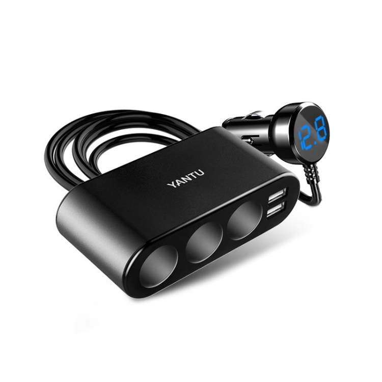 YANTU One Tow Three Car Digital Electronic Dual USB Cigarette