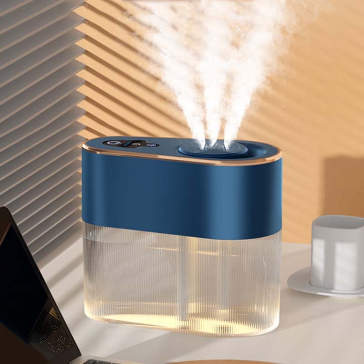 2.2L 3 hole Large Mist Humidifier Night Light Air Purifier USB Plug Blue