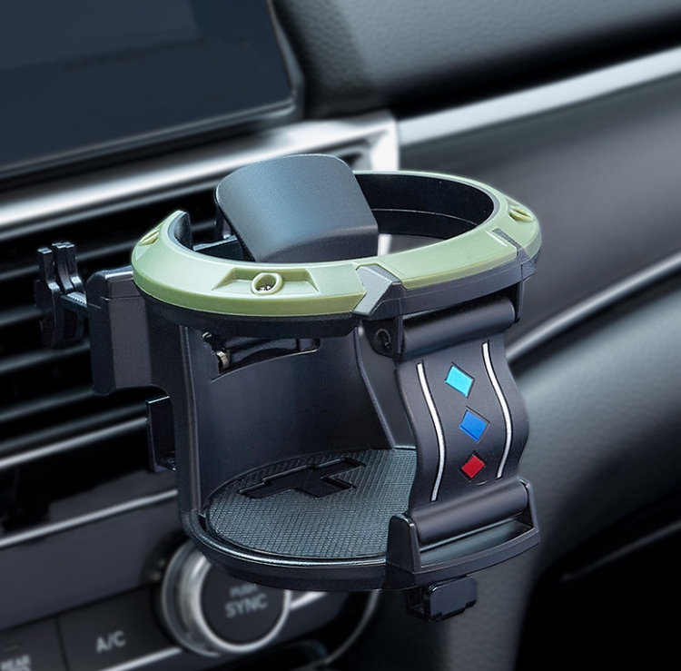 Cendrier porte-gobelet d'eau de sortie d'air de climatiseur de voiture avec  crochet (vert