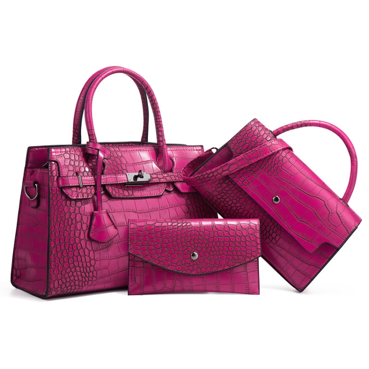 Bolso cruzado para mujer, bolso de hombro con hebilla, bolso para teléfono  con estampado de cocodrilo (rosa)