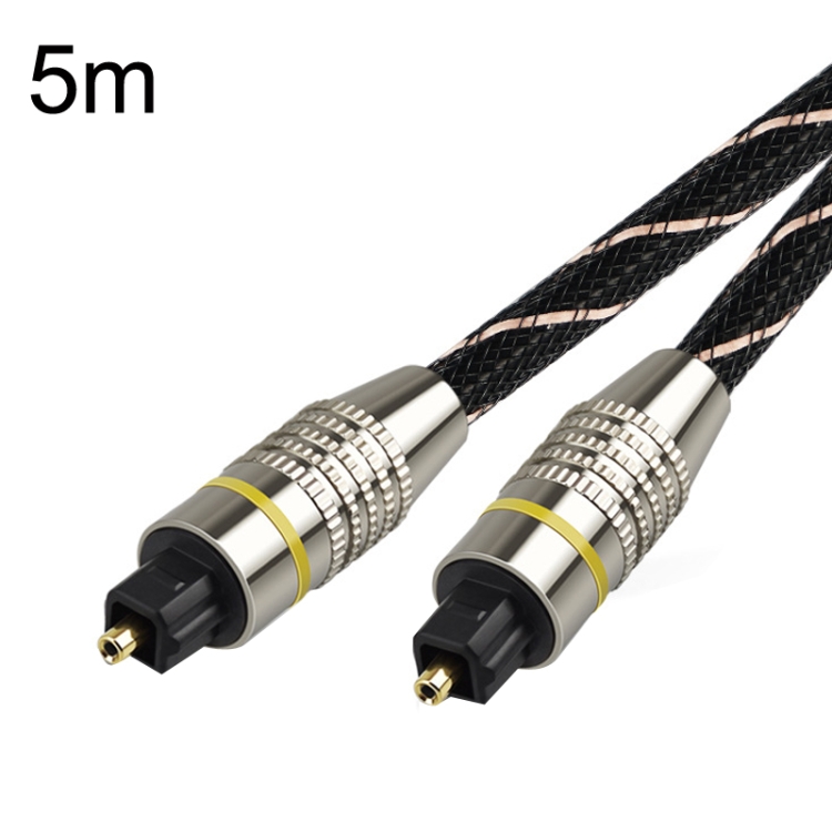 EMK-Cable óptico 5,1 Digital SPDIF Toslink, Cable de Audio chapado