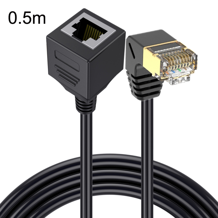 Coude Rj45 Câble réseau mâle vers femelle 90 degrés Adaptateur Lan Network  Extension