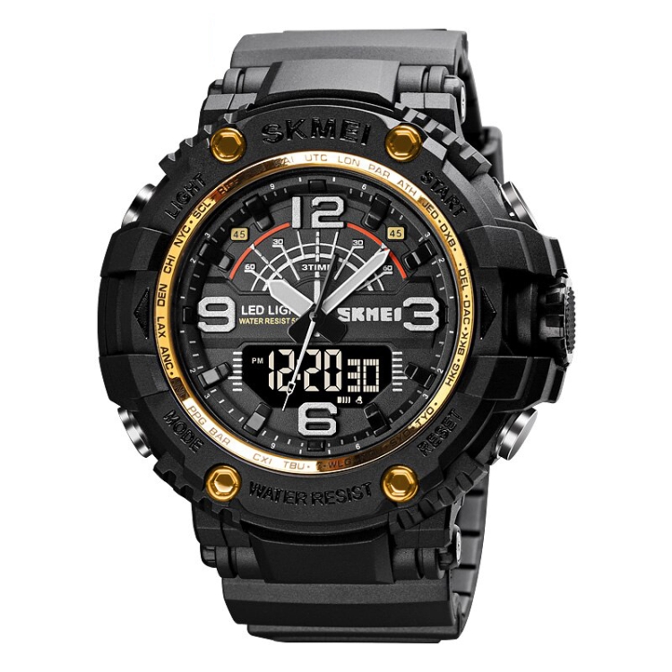 Reloj Deportivo Multifunción Digital Negro con esfera grande y